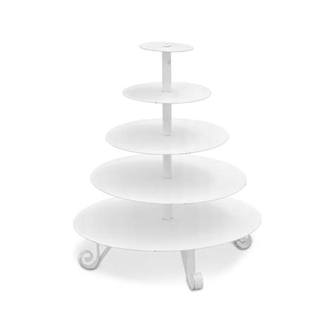 Tiered Trays Cupcake Stand White 5 Tier Baker Party Rentals