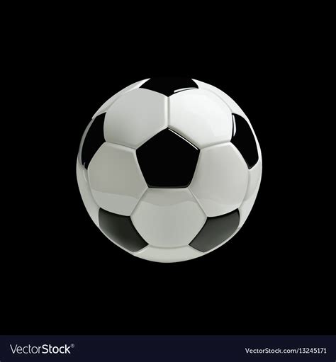 Realistic Soccer Ball On Black Background Vector Image