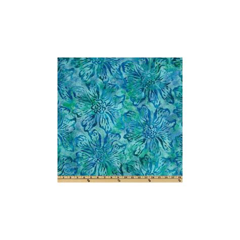 108 Wide Tonga Batik Quilt Backing Large Floral Turquoise Fabric By The
