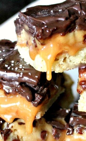 Salted Caramel Cookie Dough Billionaire Bars Recipe ~ A Sweet Gooey