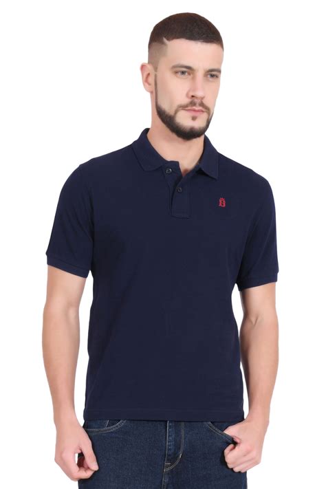 Plain Cotton Navy Blue Polo T Shirt For Men Blueaura Apparels
