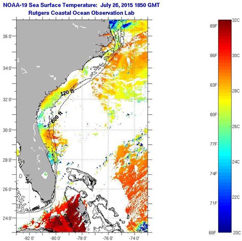 Florida Current Sea Surface Temperatures Sunday July 26 2015 105000