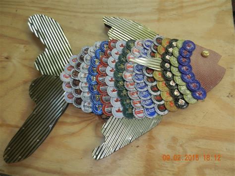 Hand Crafted Fish From Bottle Caps And Tin Made To Order By