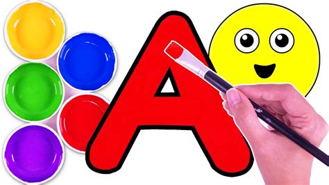 Kids Learn Colors And Abcs With Watercolor Paint Abc Songs For Children