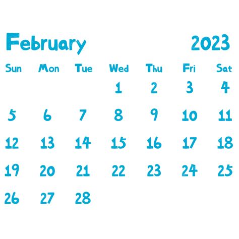 Gambar Kalender Biru Februari 2023 2023 Kalender Februari Png Dan