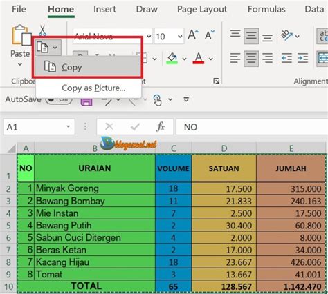 5 Cara Mudah Copy Paste Tabel Data Excel Ke Word Online Imagesee