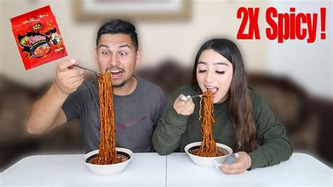 2x Spicy Ramen Noodle Challenge Hilarious Youtube