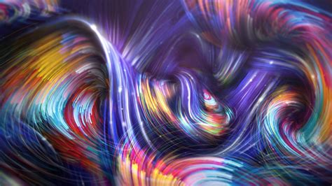 Wallpaper Waves Forces Colorful Photoshop Paint Hd