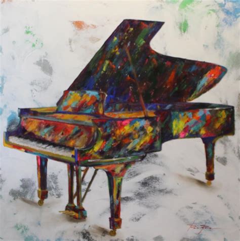 Piano Multicolor Painting By Rosa Mcmurtray