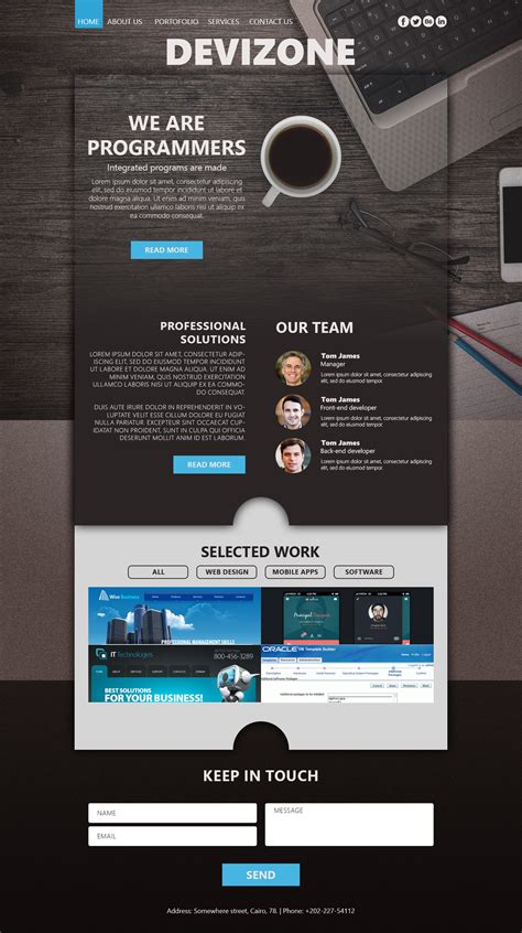 Web page design - Sample on Behance