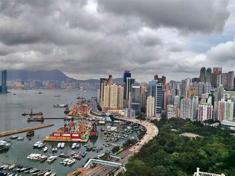 Victoria Harbour From Above The Excelsior Causeway Bay Hong Kong