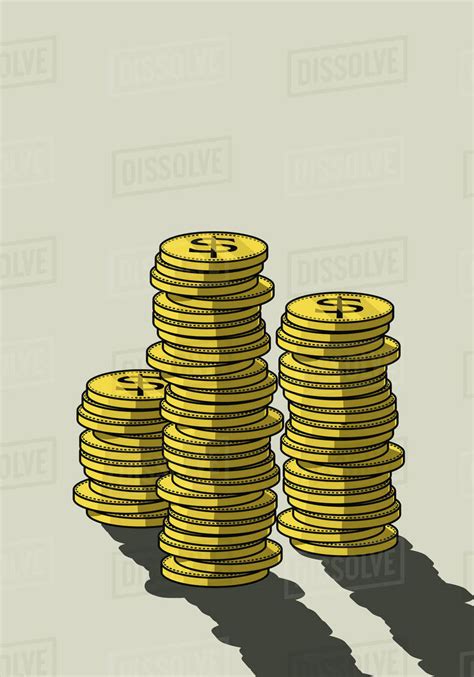 Stacks Of Us Currency Coins Stock Photo Dissolve