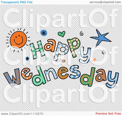 Clipart Colorful Sketched Happy Wednesday Text Royalty