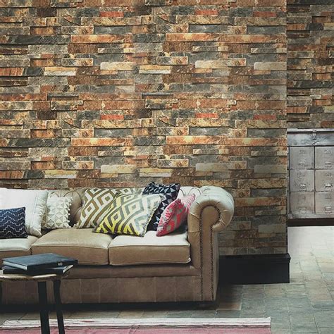 Buy Haokhome Vintage Faux Brick Wallpaper Rustydark