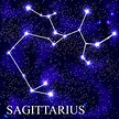 Sagittarius Zodiac Sign with Beautiful Bright Stars on the Background ...