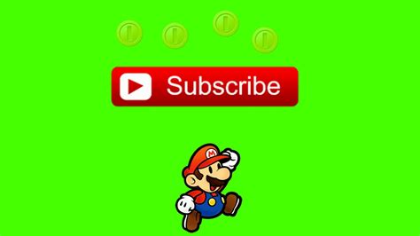 Animated Subscribe Button Overlay With Mario Character