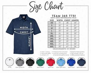 Team 365 Tt51 Size Color Chart Team 365 Men 39 S Zone Etsy Uk