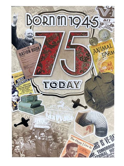 Buy Male 75th Birthday Card Co Ya222 1945 Year You Were Born
