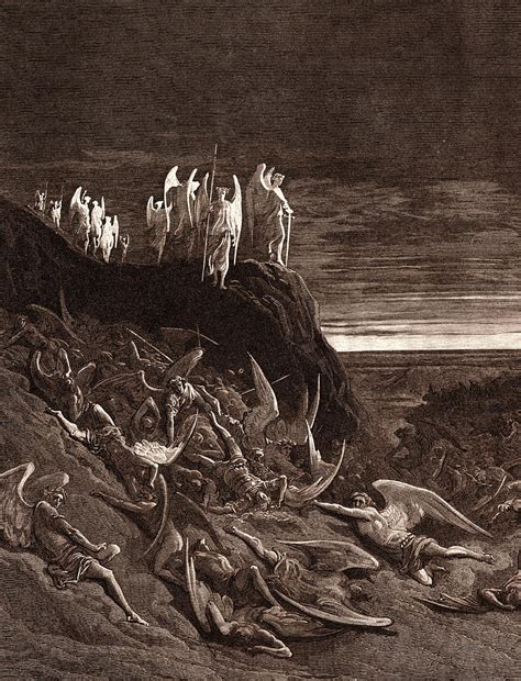 The War In Heaven By Gustave DorÉ Gustave Dore Drawing By Litz