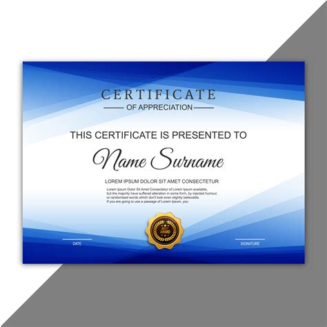 Abstract Creative Certificate Of Appreciation Award Template