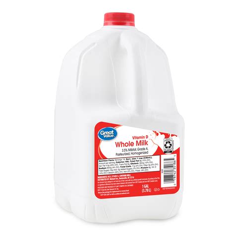 Buy Great Value Whole Vitamin D Milk Gallon 128 Fl Oz Online At