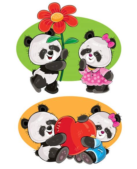 Panda Couple Illustrations Royalty Free Vector Graphics And Clip Art