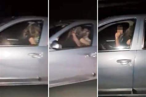 Shocking Moment Randy Couple Caught Having Sex At Wheel Of 70mph Car On