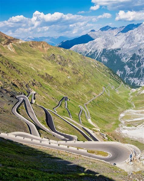 Italy Stelvio National Park Famous Road To Stelvio Pass In Ortler