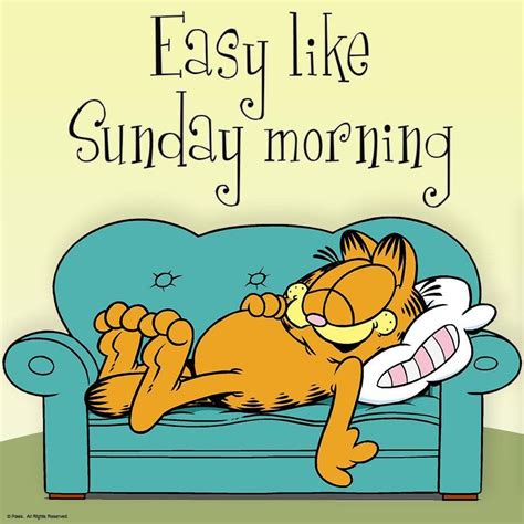 Easy Like Sunday Morning Sunday Quotes Funny Garfield Cartoon