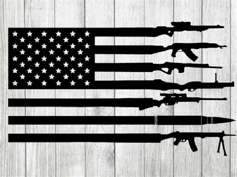 American Gun Flag Svg Rifle Flag Svg Guns Svg Flag Gun Svg Patriot