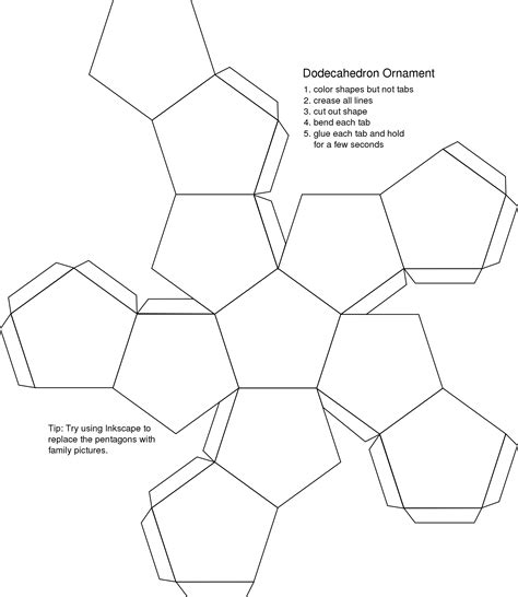 blank dodecahedron ornament | Templates printable free, Papercraft templates, Box templates ...