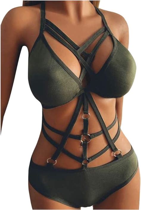 Htdbkdbk Women Cage Bra Elastic Cage Lingerie Strappy Hollow Out Harness Bra Bustier Lace