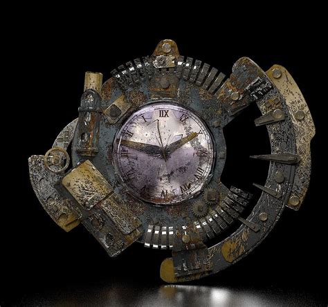 Steampunk Clock Grunge Fantasy Gear 3d Bronze Ancient Clock