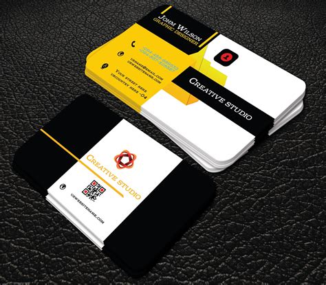 Professional Yello Colour Business Cards Creative Free Cards Templates