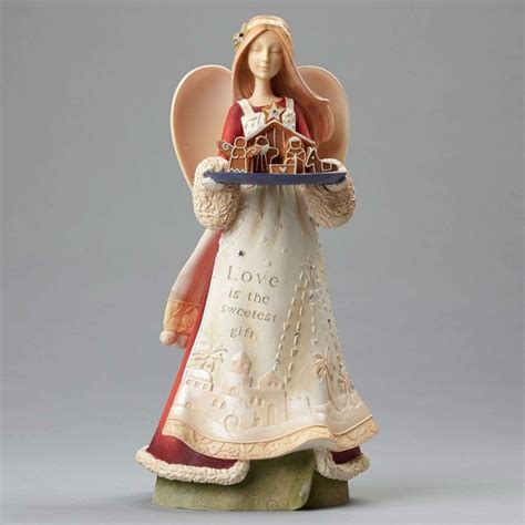 Enesco Heart Of Christmas Deluxe Angel With Nativity Figurine 925 In