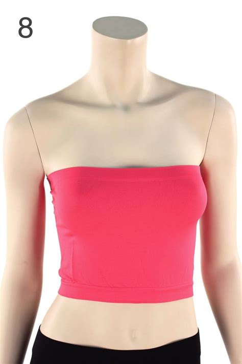 Strapless Tube Top Bra Bandeau Stretch Seamless Workout Sport Cropped