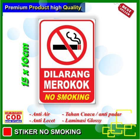 Jual Stiker Dilarang Merokok Kotak Sticker No Smoking Area Shopee Indonesia
