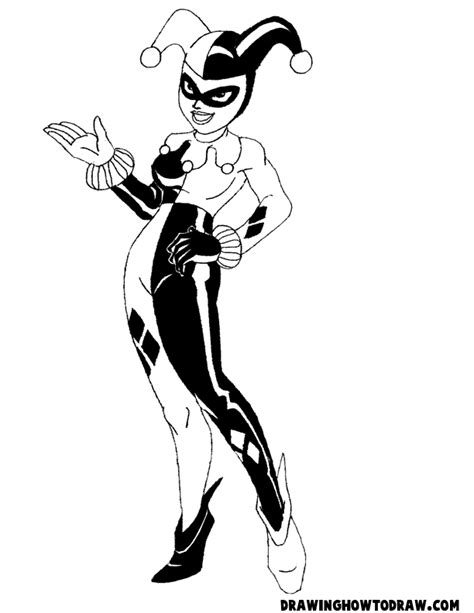 How To Draw Harley Quinn From Batman Comics With Drawing Lesson How