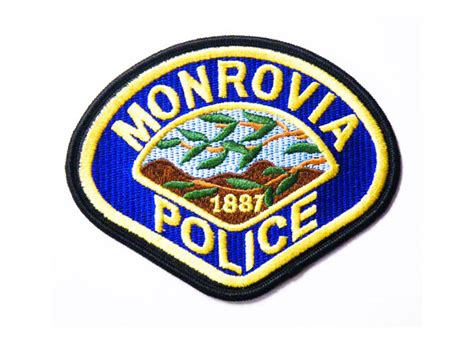 Monrovia Police Badge Action Embroidery