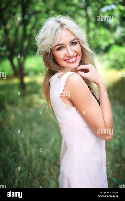 Young Woman Long Blond Hair Hi Res Stock Photography And Images Alamy