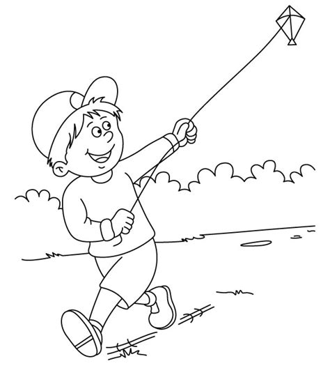 K is for kite and windy day are just two great examples. Flying Kite Coloring Page - GetColoringPages.com