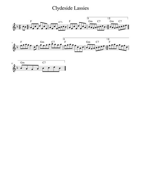 Clydeside Lassies Sheet Music For Piano Solo