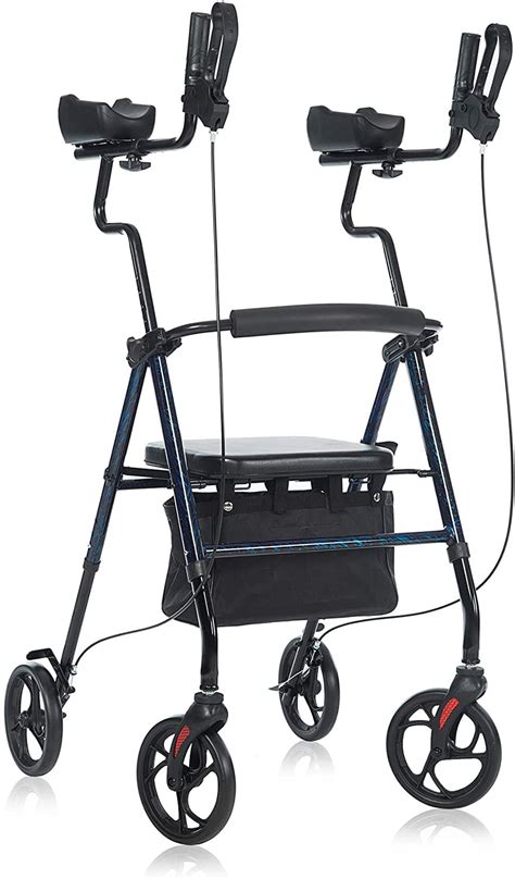 Beyour Walker Tall Upright Walker With Padded Armrest And Seat Large
