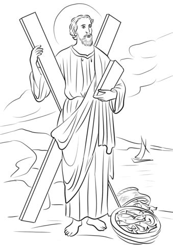 saint andrew coloring page  printable coloring pages
