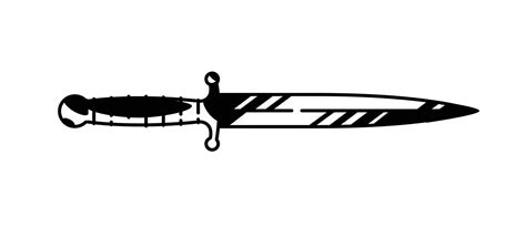 Illustration Of The Logo Of The Dagger Vector Painted Military Knife