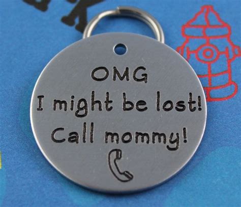 I just made this charming personalized pet id tag for our new rescue pooch and i love it so much i want to offer it to you. Large Size Funny Dog Tag Unique Cool Pet ID Tag by ...