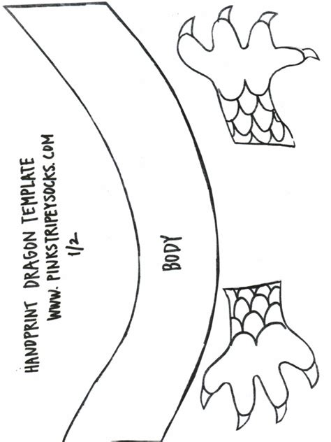 Trace the template onto cardstock and cut out. Chinese New Year Handprint Dragon Template USE