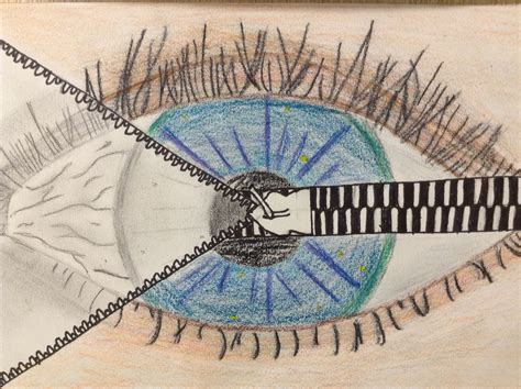 Surreal Eye Middle School Drawing Class Inspired By Magritte