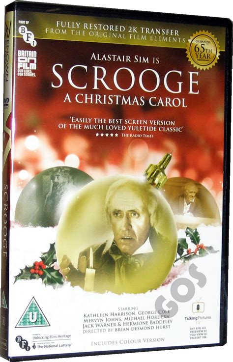 Scrooge A Christmas Carol Alastair Sim Dvd Includes Colour Version New