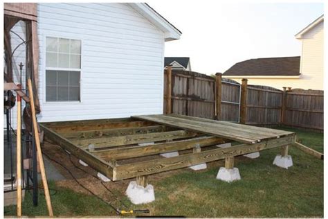 No Dig Deck Using Dek Block Piers Diy Deck Building A Deck Concrete